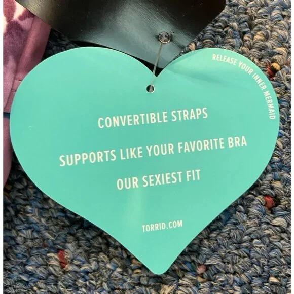 NWT Torrid Vixen Bikini Top Bathing Suit Lavender Teal Floral Underwire 2 2X New - Picture 3 of 6